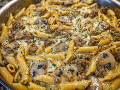 Creamy Velveeta Beef Stroganoff Pasta Recipe