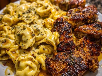 Creamy Garlic Butter Chicken Tortellini with Parmesan Cream Sauce