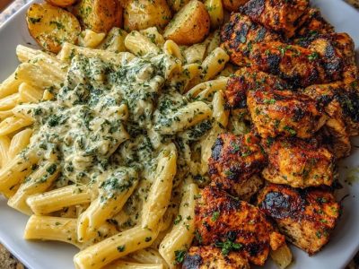 Herb Grilled Chicken with Creamy Pesto Pasta Recipe