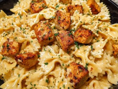 Creamy Velveeta Garlic Chicken with Bowtie Pasta Recipe