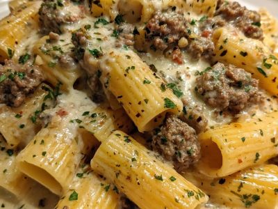 Creamy Parmesan Beef Rigatoni: A Hearty, Cheesy Pasta Delight