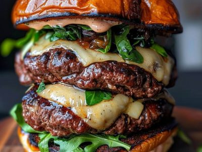 Ultimate Garlic Double Steakburger Delight Recipe