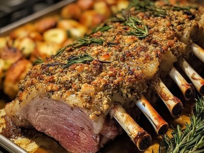 Garlic Rosemary Crusted Rack: Aromatic and Easy to Impress