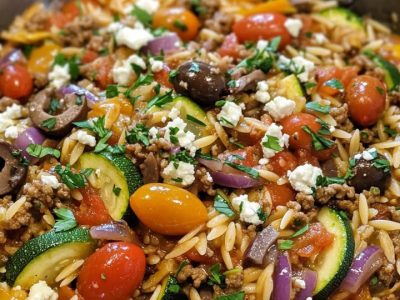 Mediterranean Beef & Orzo Skillet: A Hearty One-Pan Wonder