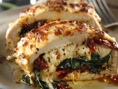 Sundried Tomato, Spinach, and Cheese Stuffed Chicken Recipe
