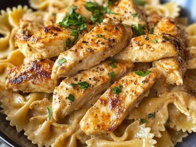 Creamy Spicy Cajun Chicken Bowtie Alfredo Recipe