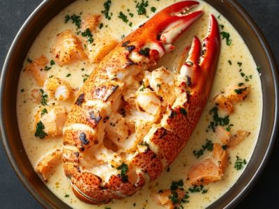 Creamy Cajun Seafood Alfredo: Lobster, Crab, and Salmon Delight
