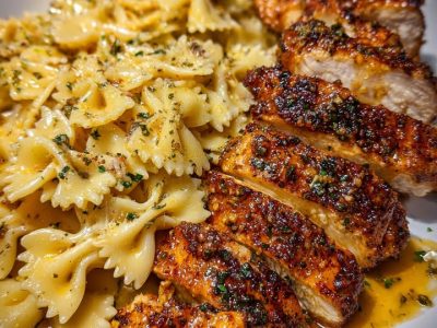 Cheesy Garlic Cajun Chicken Bowtie Pasta: Irresistibly Creamy and Spicy