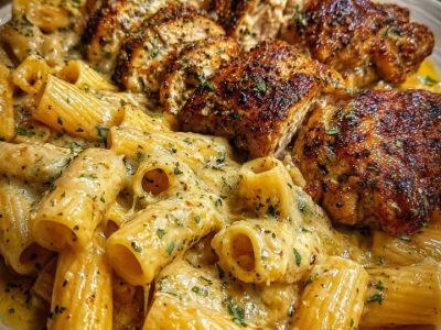 Creamy Cheesy Garlic Rigatoni with Chicken: A Family Favorite