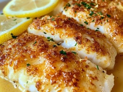 Crispy Pan-Fried Cod with Zesty Lemon Butter Sauce