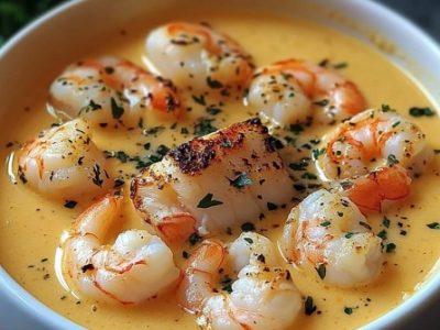 Luxurious Seafood Bisque with Crab, Shrimp, and Lobster