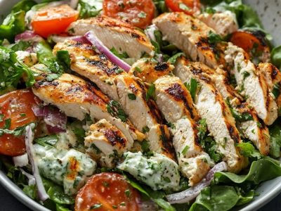 Tzatziki Chicken Delight: Refreshing Mediterranean Salad Recipe