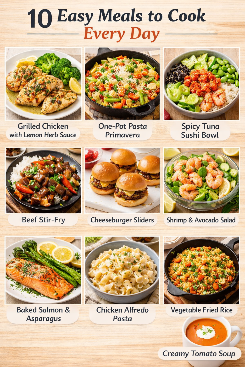 10 Easy Meals to Cook Every Day