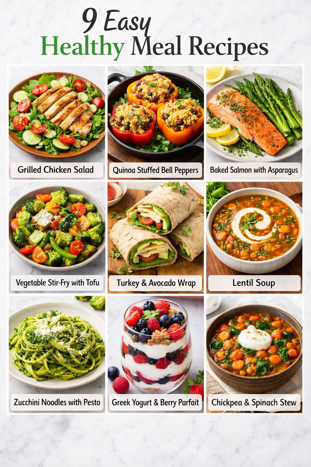 9 Easy Healthy Meal Recipes