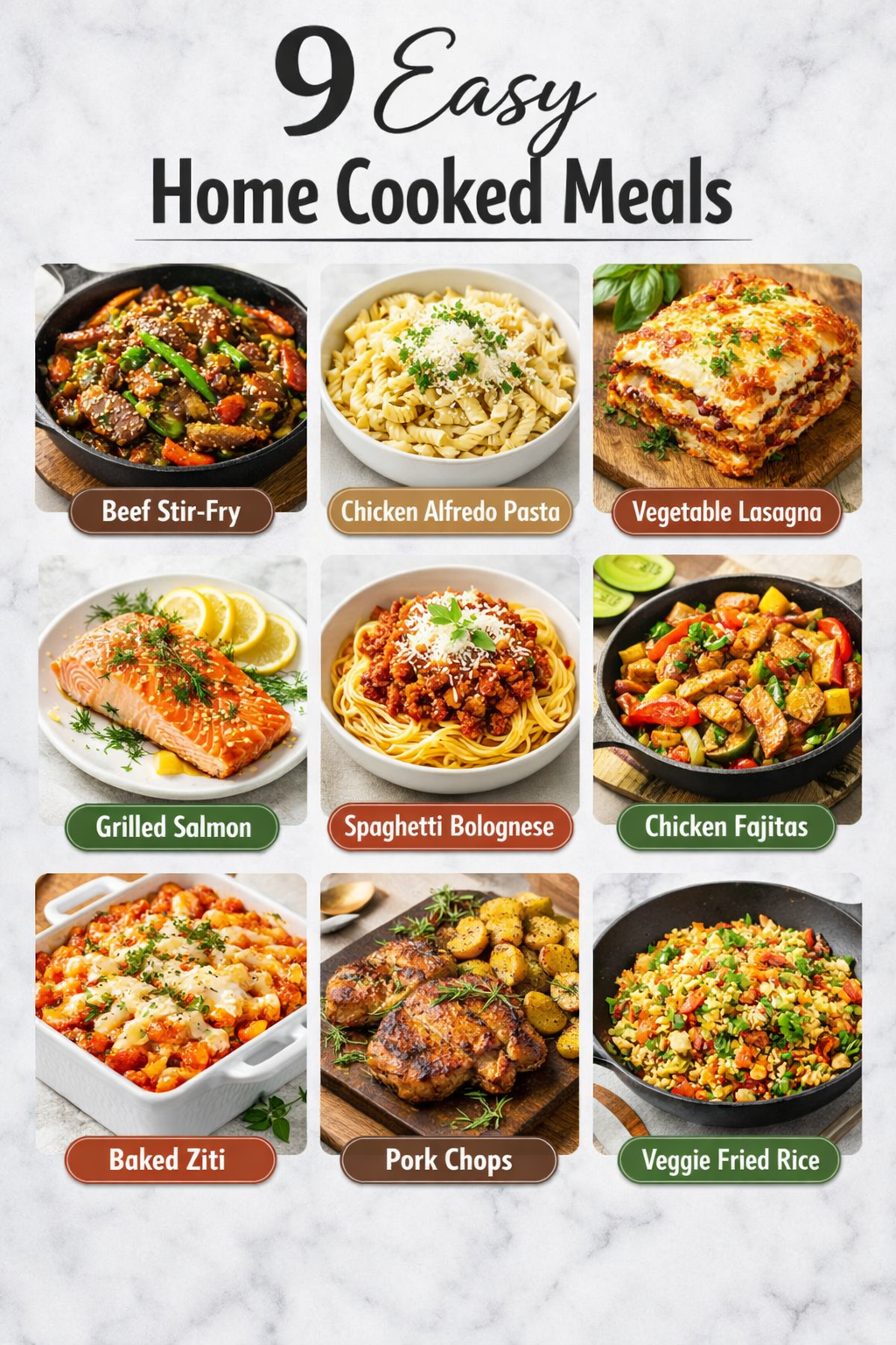 9 Easy Home Cooked Meals