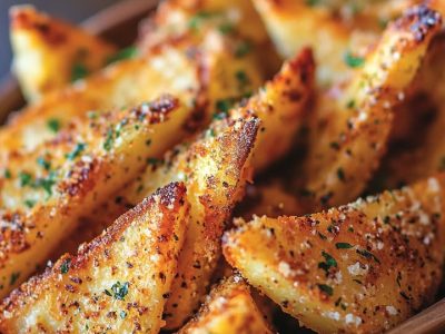 Crispy Garlic Parmesan Potato Wedges Recipe