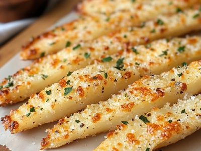 Crispy Baked Garlic Parmesan Potato Wedges Recipe