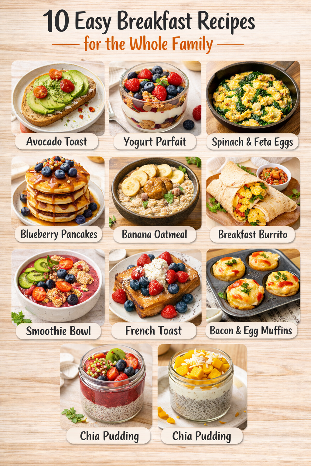 10 Easy Breakfast Recipes for the Whole Family