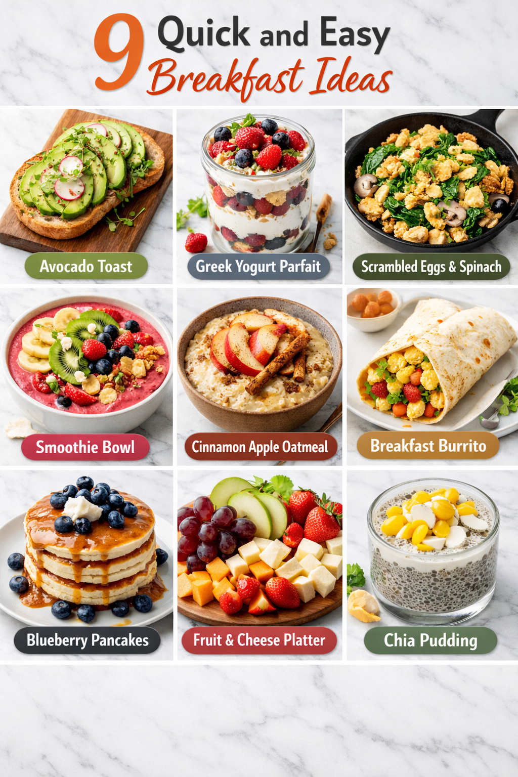 9 Quick and Easy Breakfast Ideas